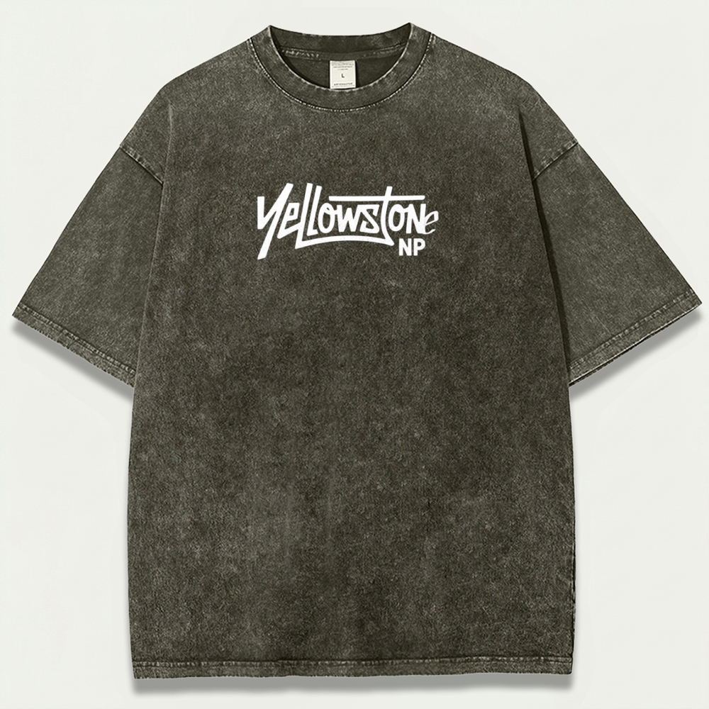 Yellowstone National Park Vintage Organic Cotton Trail Tee-HikeVista