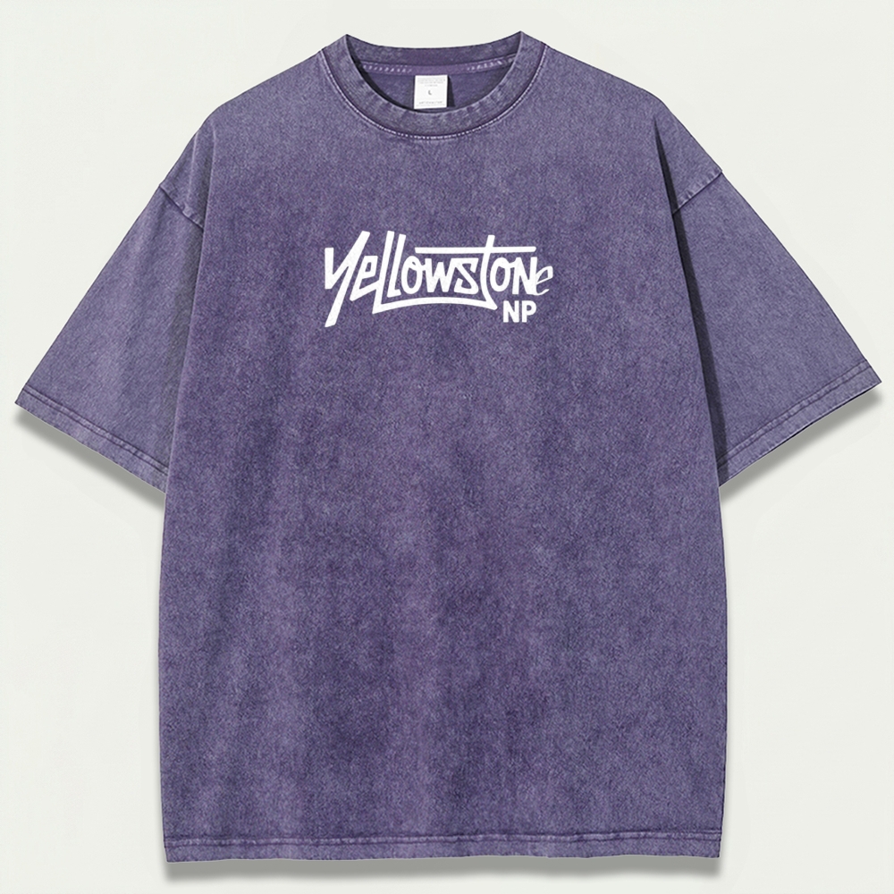 Yellowstone National Park Vintage Organic Cotton Trail Tee-HikeVista