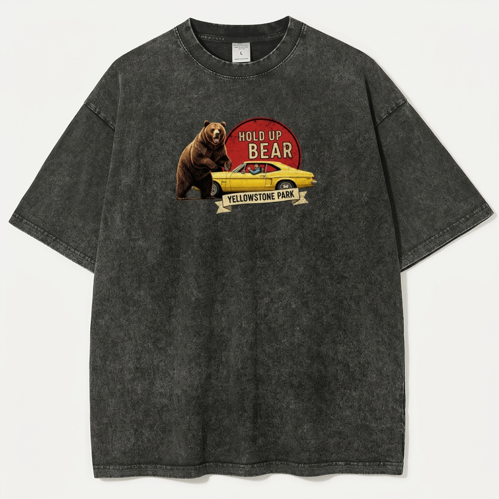 Yellowstone National Park Vintage Organic Cotton Bear Tee-HikeVista