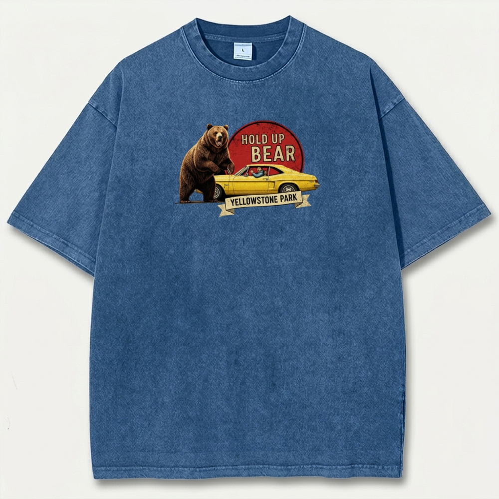 Yellowstone National Park Vintage Organic Cotton Bear Tee-HikeVista