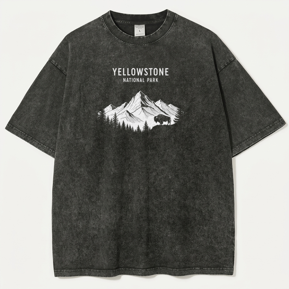 Yellowstone National Park Vintage Organic Cotton Trail Tee-HikeVista