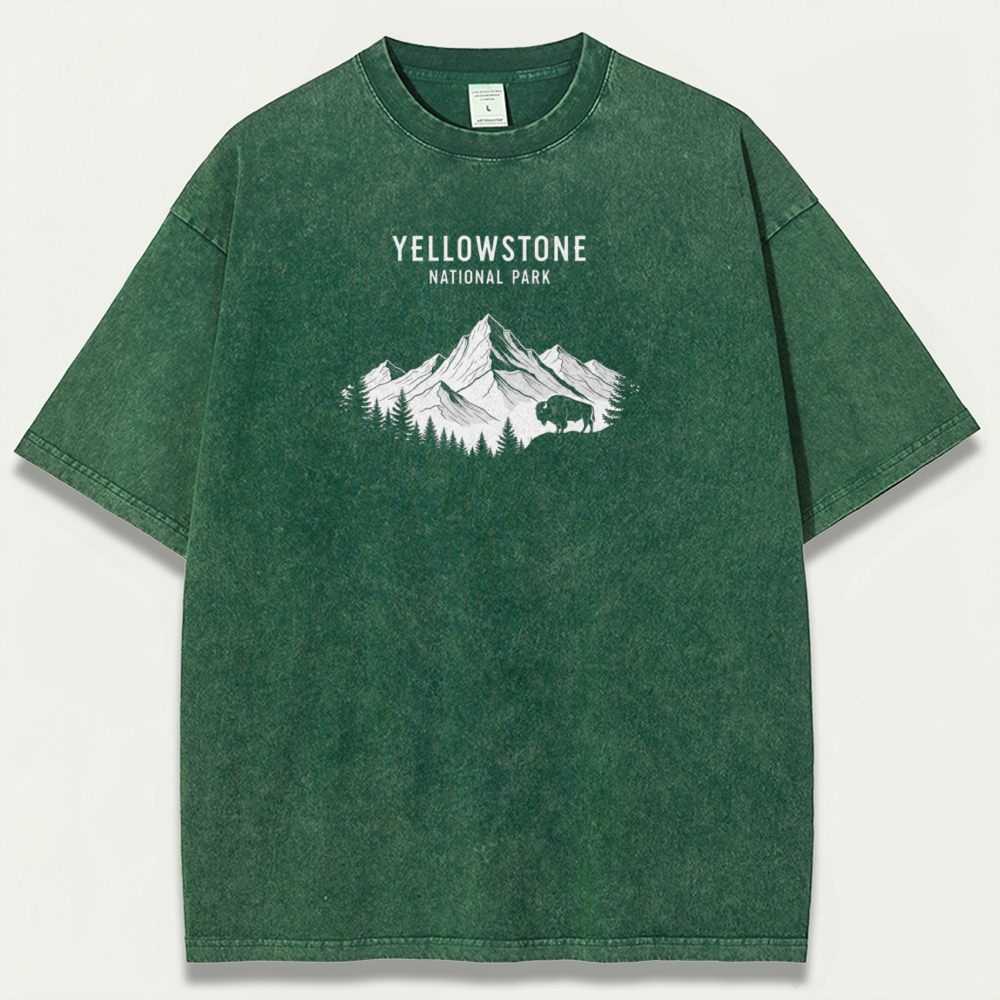 Yellowstone National Park Vintage Organic Cotton Trail Tee-HikeVista