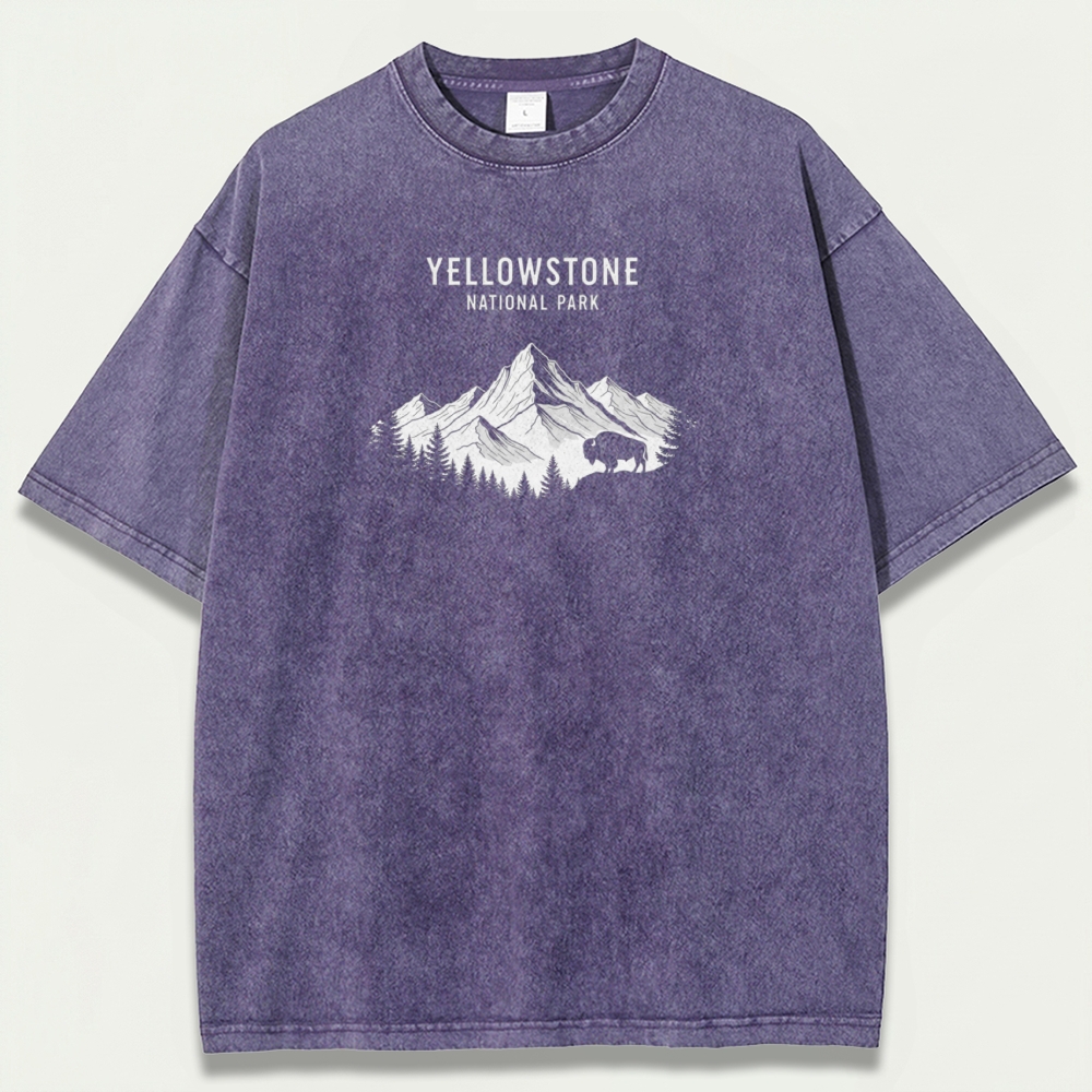 Yellowstone National Park Vintage Organic Cotton Trail Tee-HikeVista