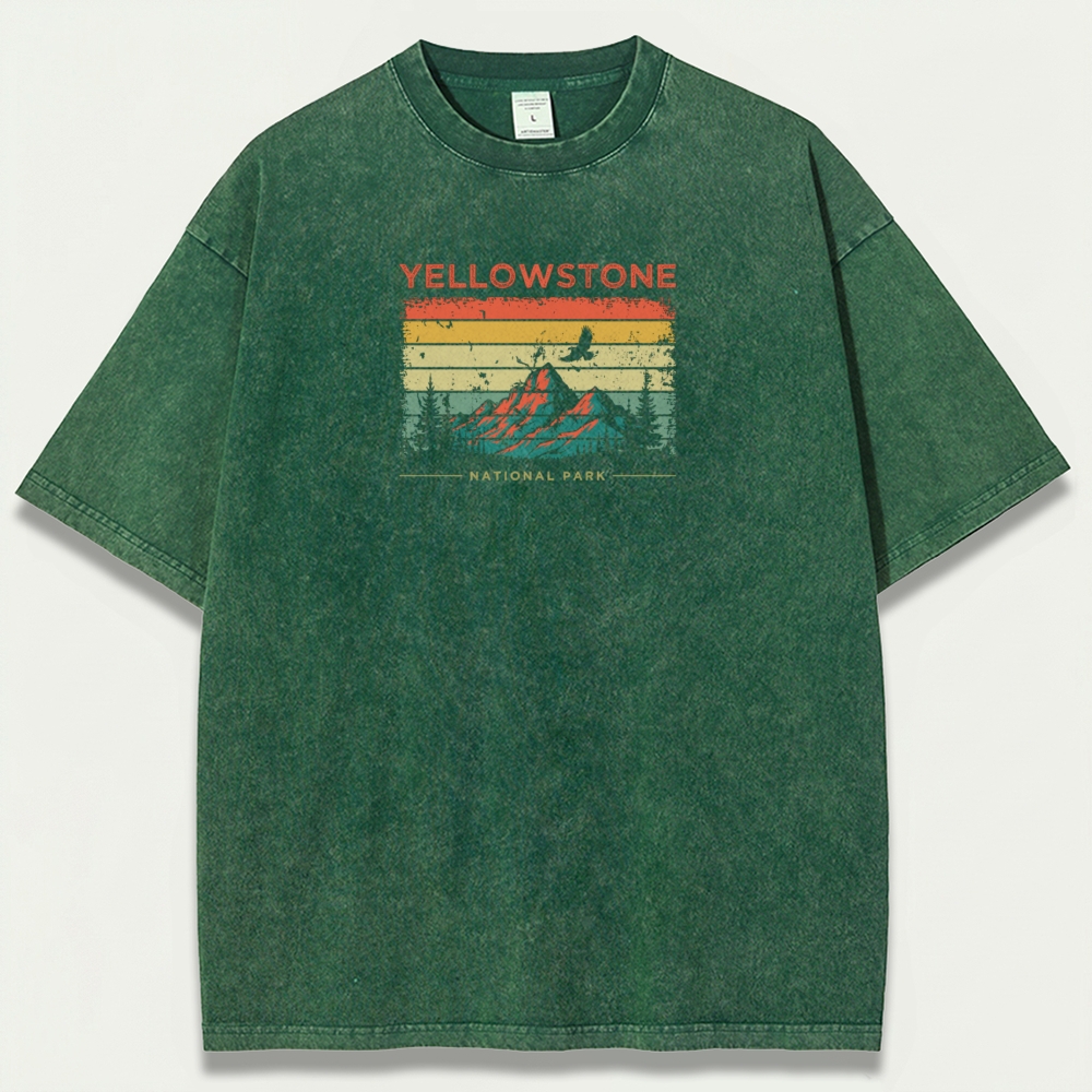 Yellowstone National Park Vintage Organic Cotton Trail Tee-HikeVista