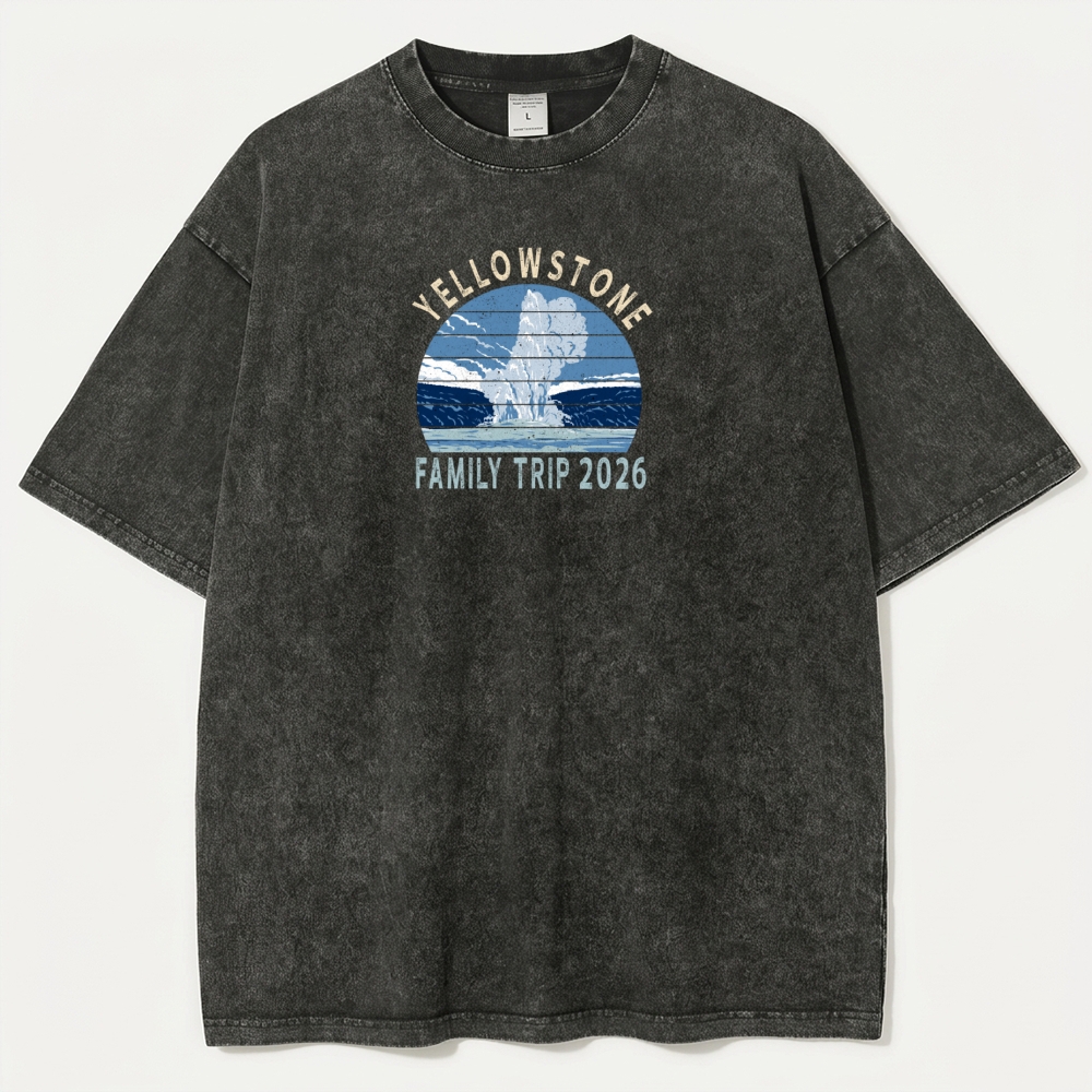 Yellowstone National Park Vintage Organic Cotton Trail Tee-HikeVista