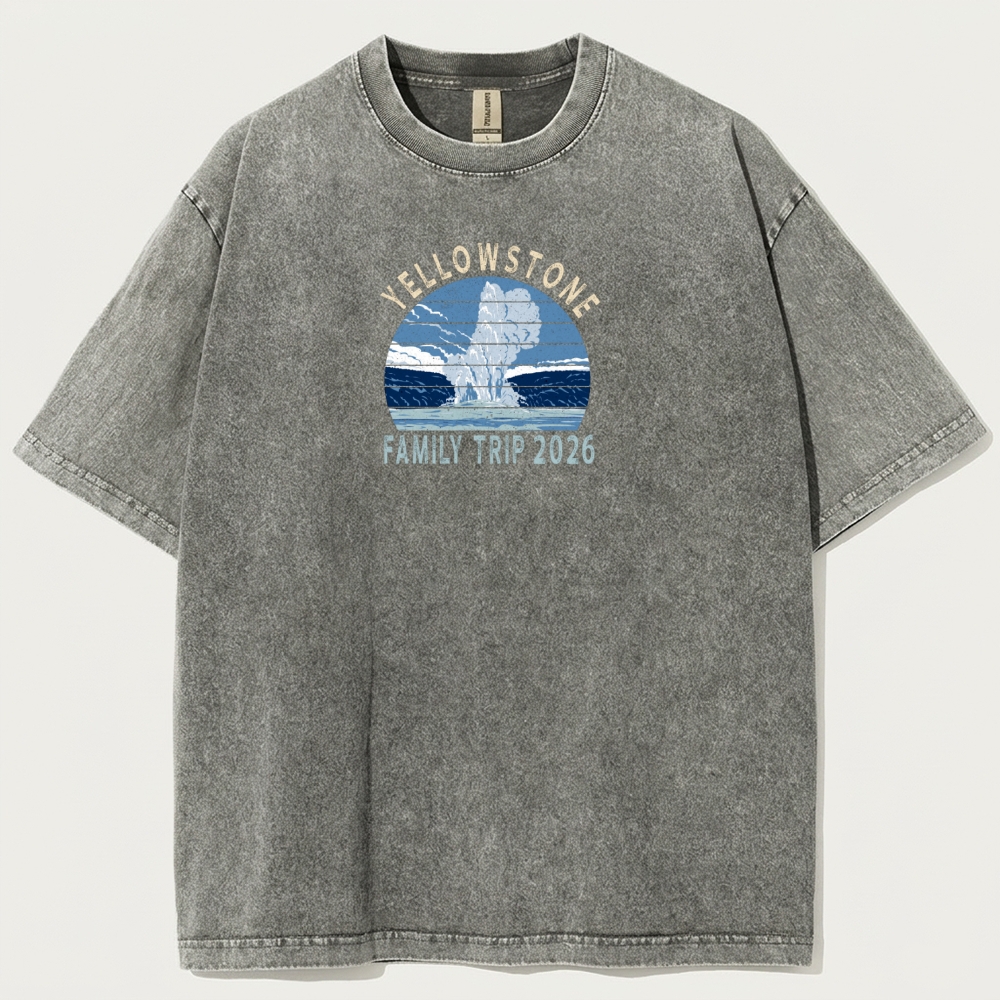 Yellowstone National Park Vintage Organic Cotton Trail Tee-HikeVista