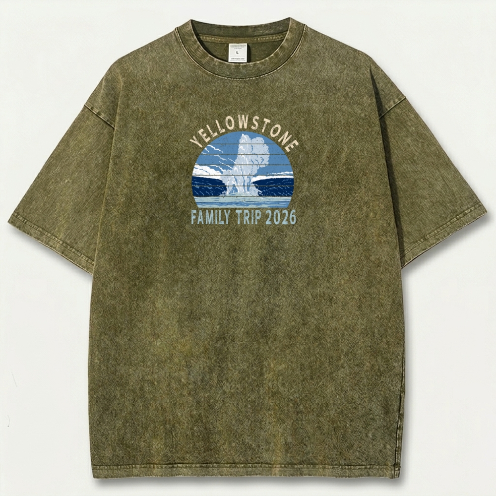 Yellowstone National Park Vintage Organic Cotton Trail Tee-HikeVista