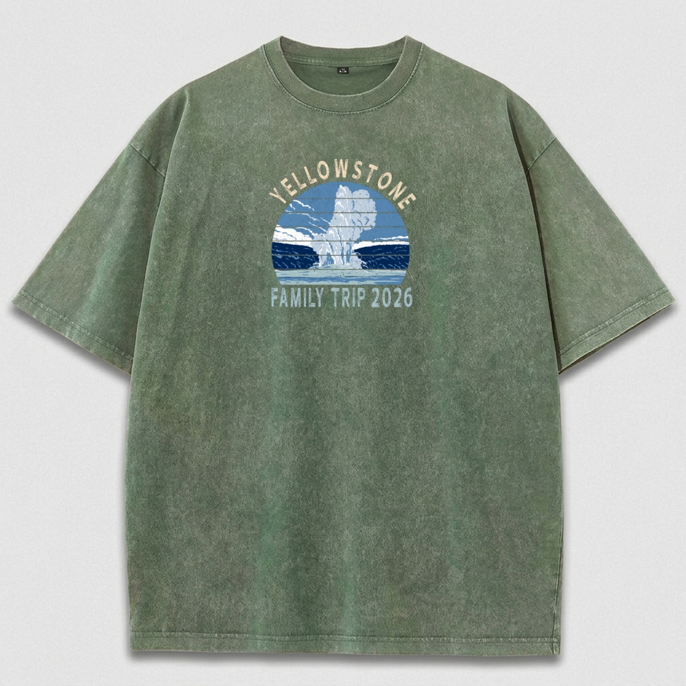 Yellowstone National Park Vintage Organic Cotton Trail Tee-HikeVista
