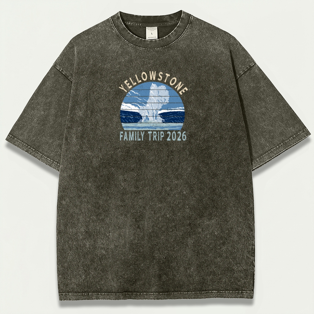 Yellowstone National Park Vintage Organic Cotton Trail Tee-HikeVista