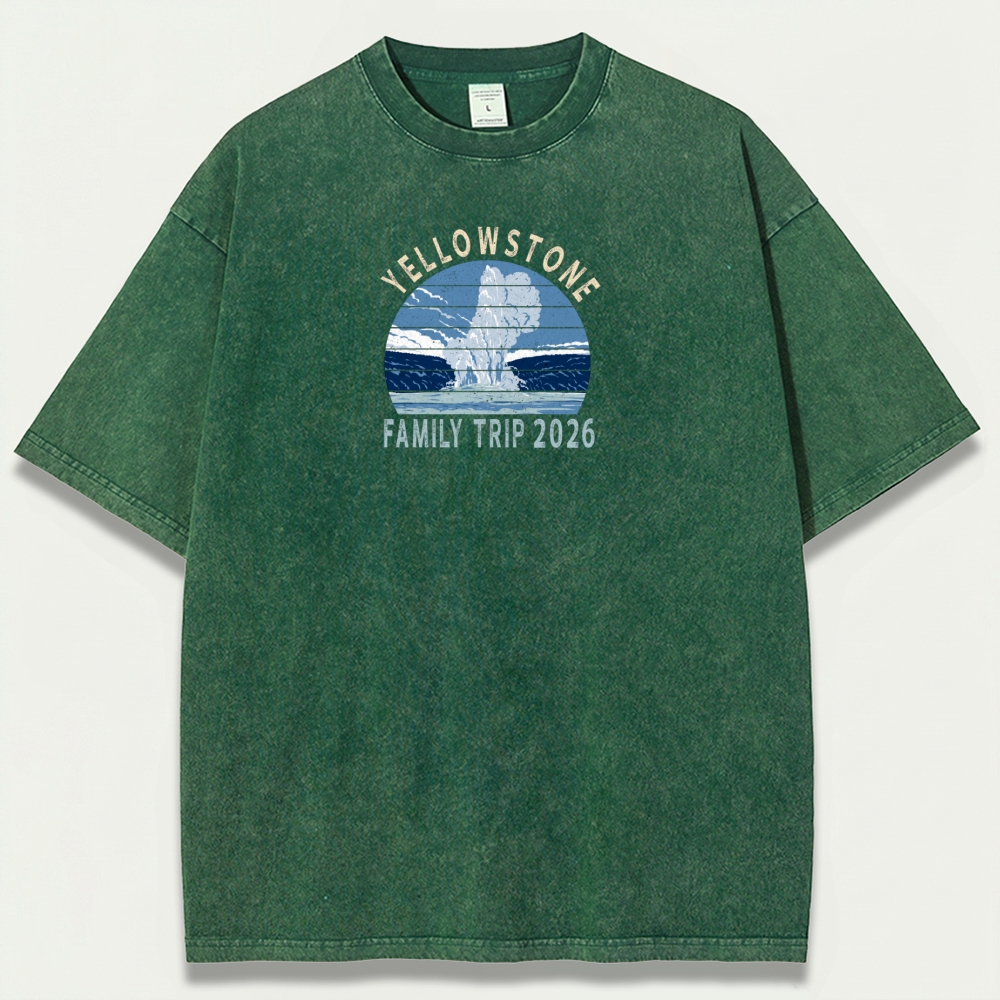 Yellowstone National Park Vintage Organic Cotton Trail Tee-HikeVista