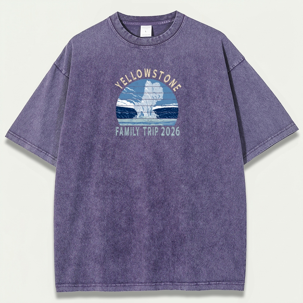 Yellowstone National Park Vintage Organic Cotton Trail Tee-HikeVista