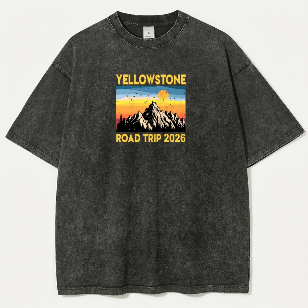 Yellowstone National Park Vintage Organic Cotton Trail Tee-HikeVista