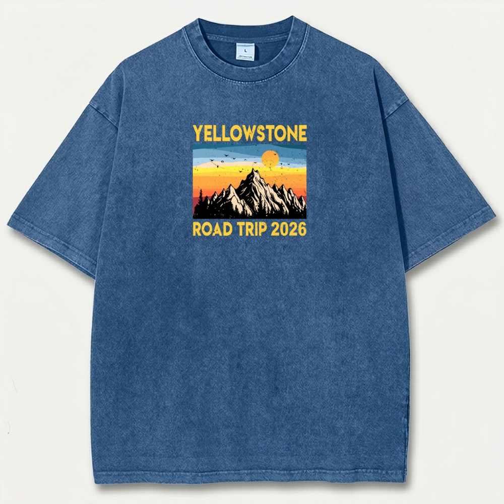 Yellowstone National Park Vintage Organic Cotton Trail Tee-HikeVista