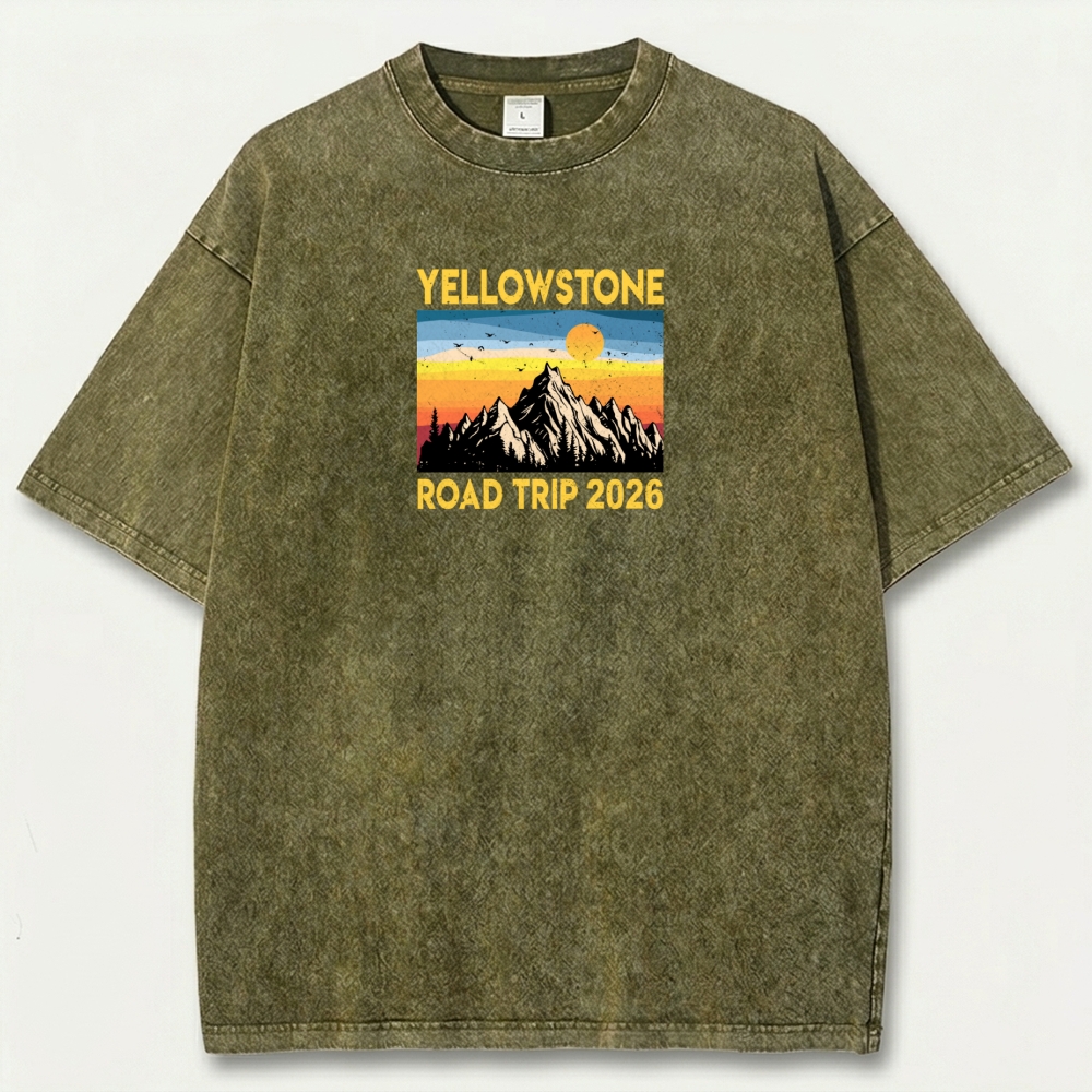 Yellowstone National Park Vintage Organic Cotton Trail Tee-HikeVista