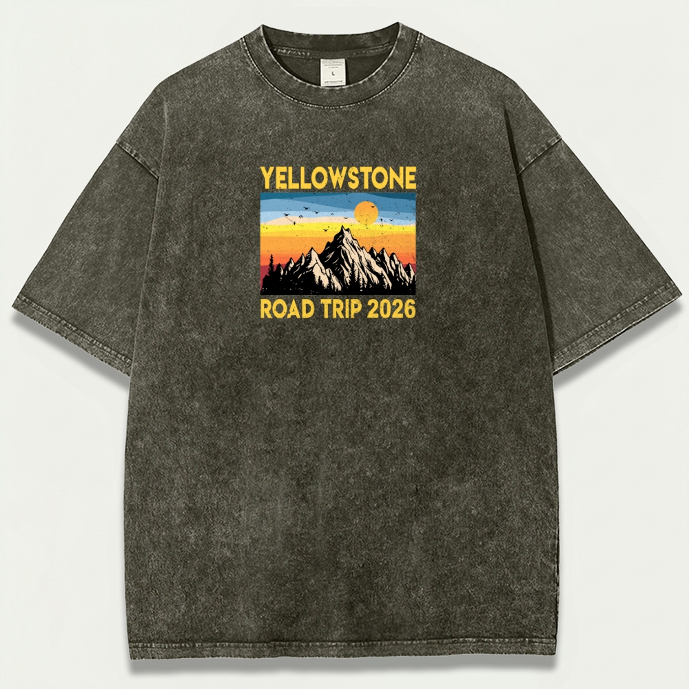 Yellowstone National Park Vintage Organic Cotton Trail Tee-HikeVista