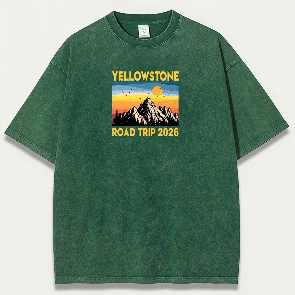 Yellowstone National Park Vintage Organic Cotton Trail Tee-HikeVista