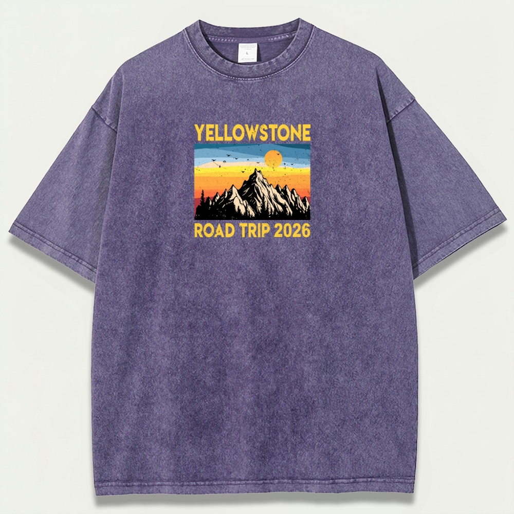 Yellowstone National Park Vintage Organic Cotton Trail Tee-HikeVista