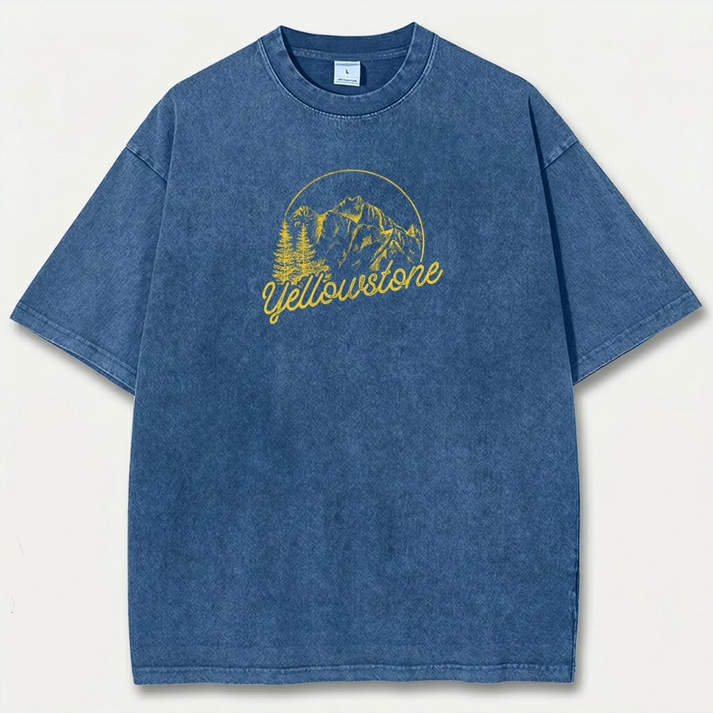 Yellowstone National Park Vintage Organic Cotton Trail Tee-HikeVista