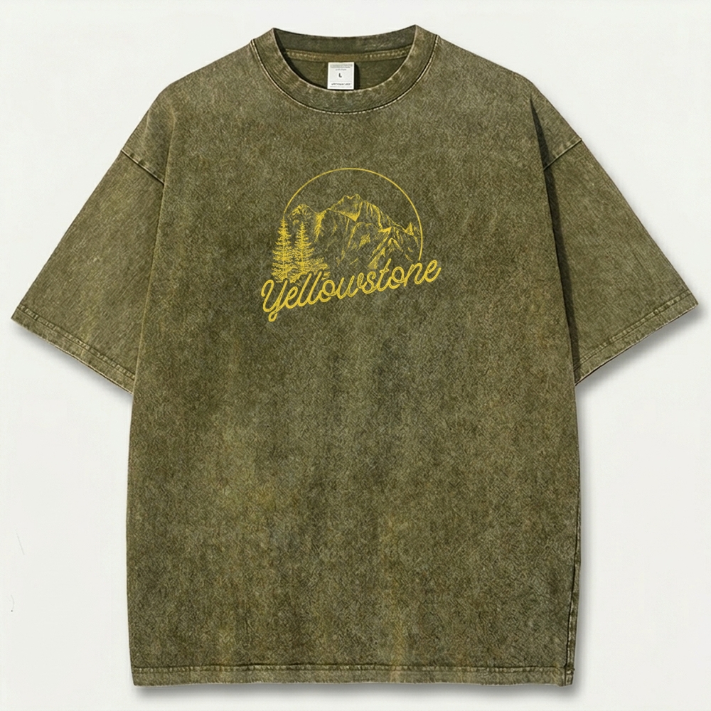 Yellowstone National Park Vintage Organic Cotton Trail Tee-HikeVista