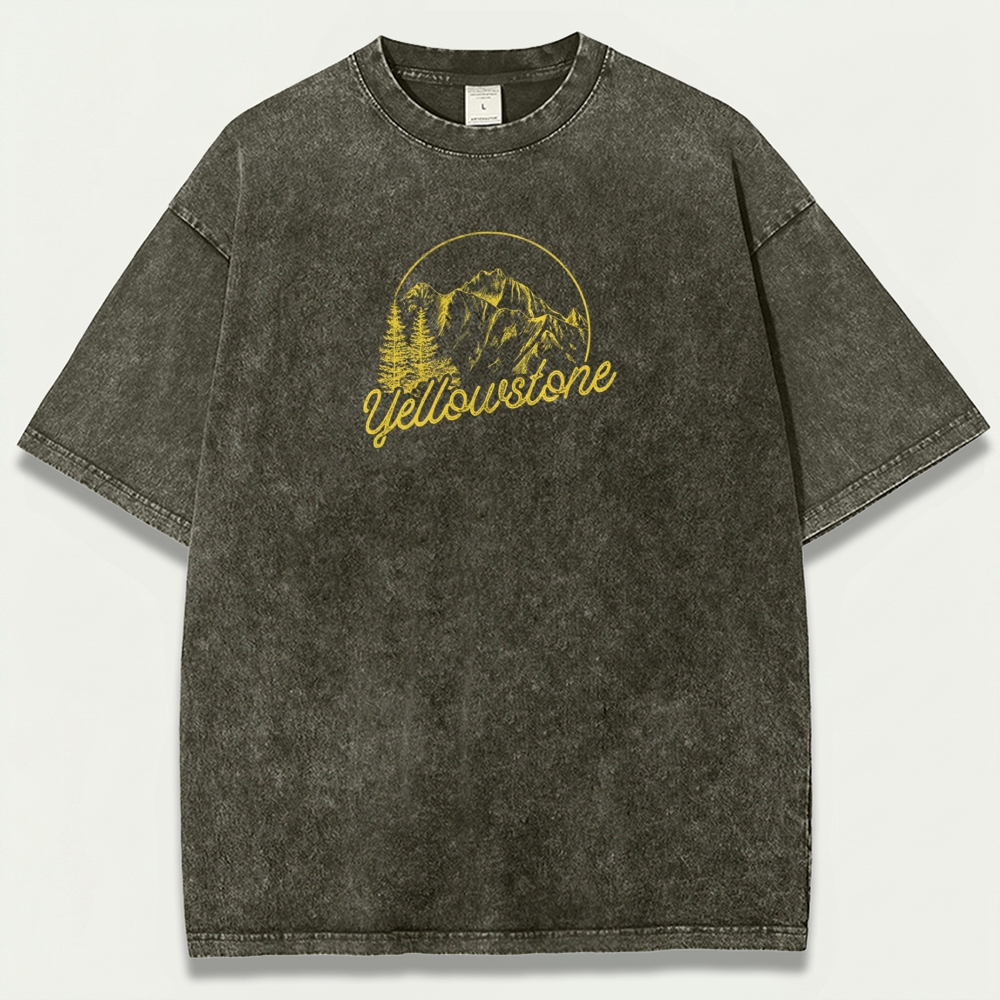 Yellowstone National Park Vintage Organic Cotton Trail Tee-HikeVista