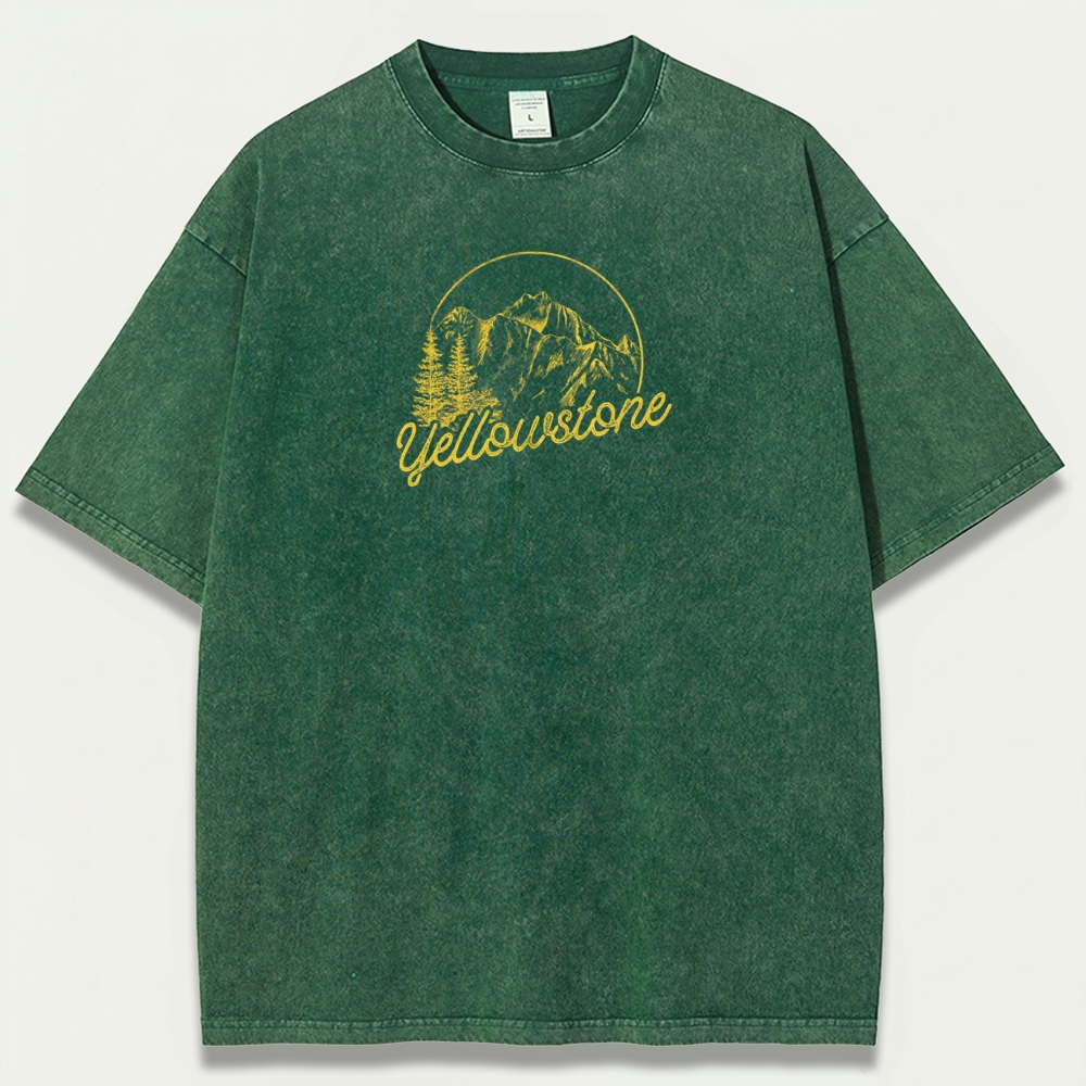 Yellowstone National Park Vintage Organic Cotton Trail Tee-HikeVista