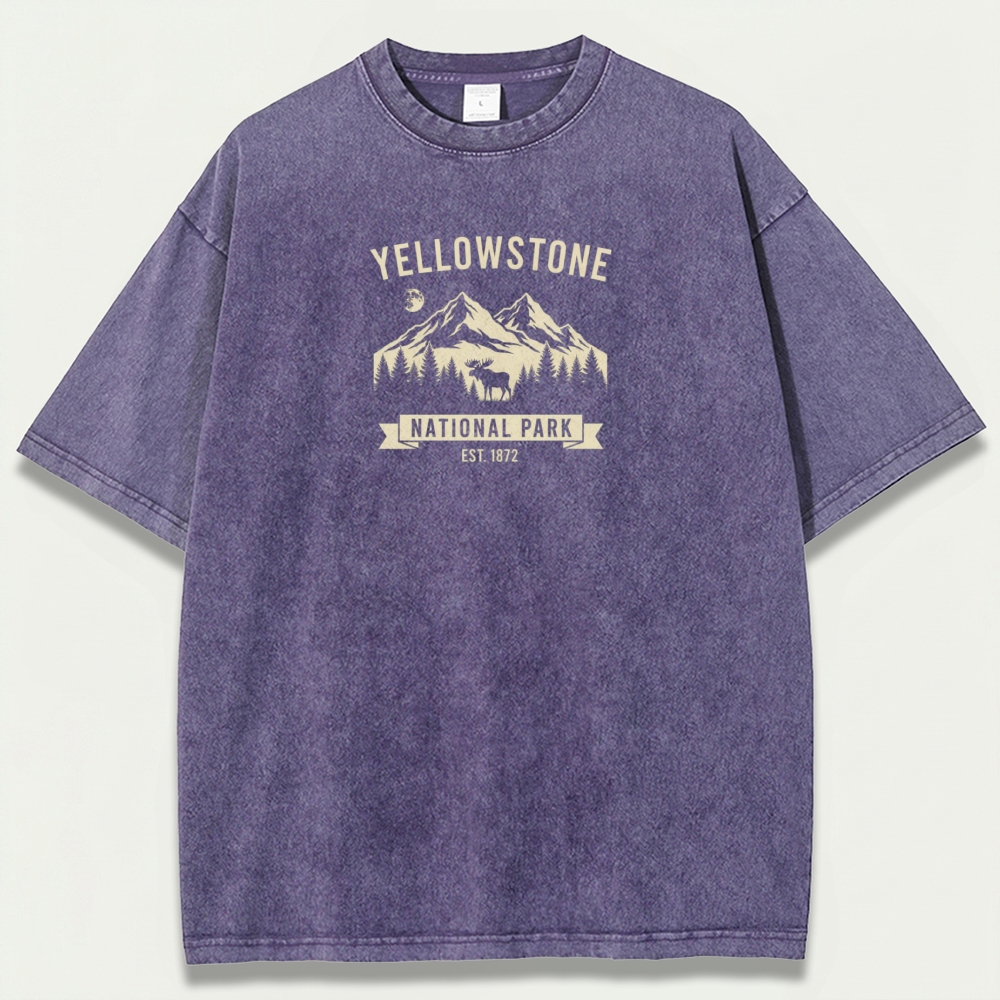 Yellowstone National Park Vintage Organic Cotton Trail Tee-HikeVista