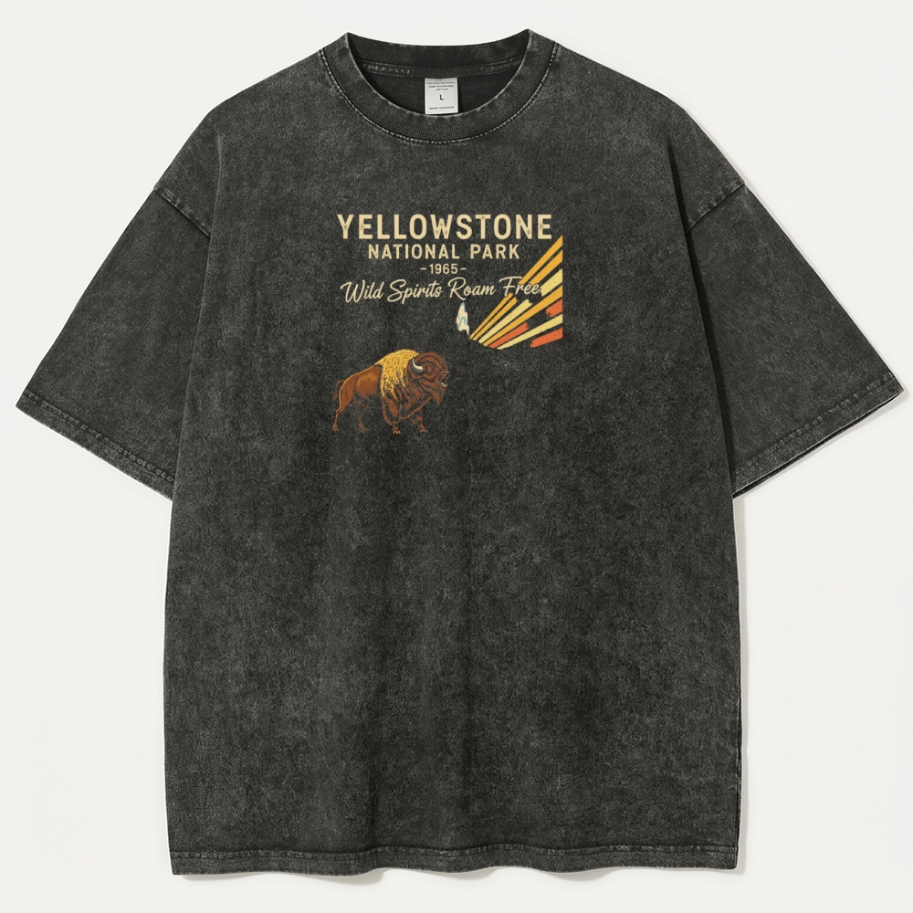 Yellowstone National Park Vintage Organic Cotton Trail Tee-HikeVista