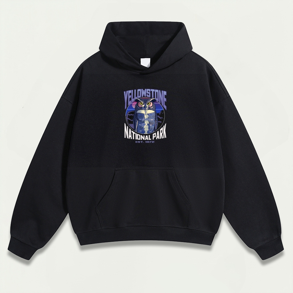 Yellowstone National Park Heavyweight Owl Hoodie-HikeVista