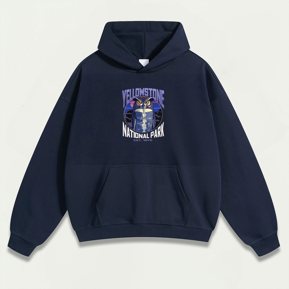 Yellowstone National Park Heavyweight Owl Hoodie-HikeVista