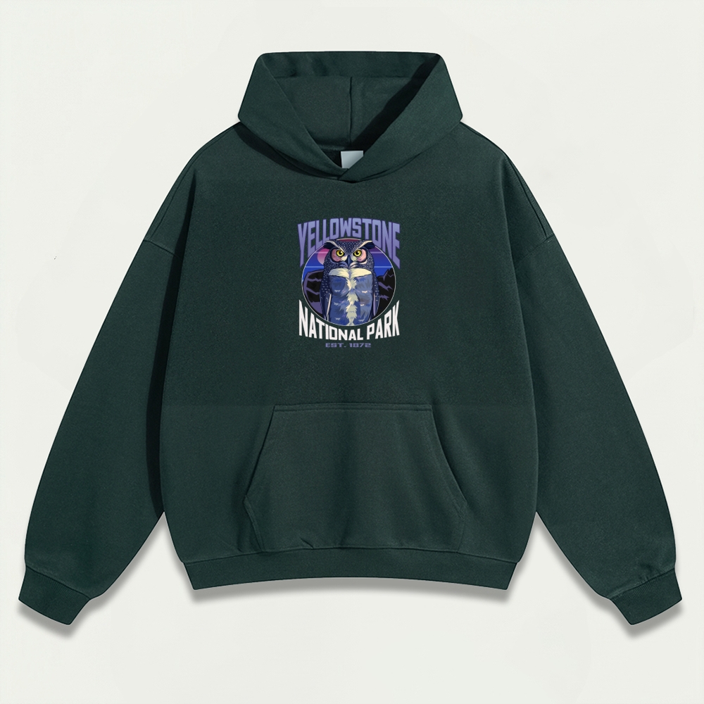 Yellowstone National Park Heavyweight Owl Hoodie-HikeVista
