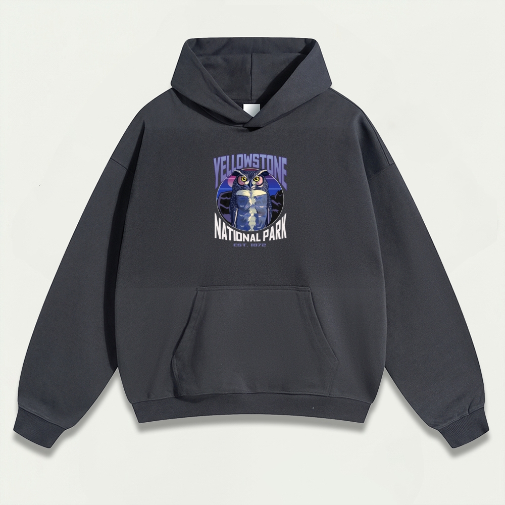 Yellowstone National Park Heavyweight Owl Hoodie-HikeVista