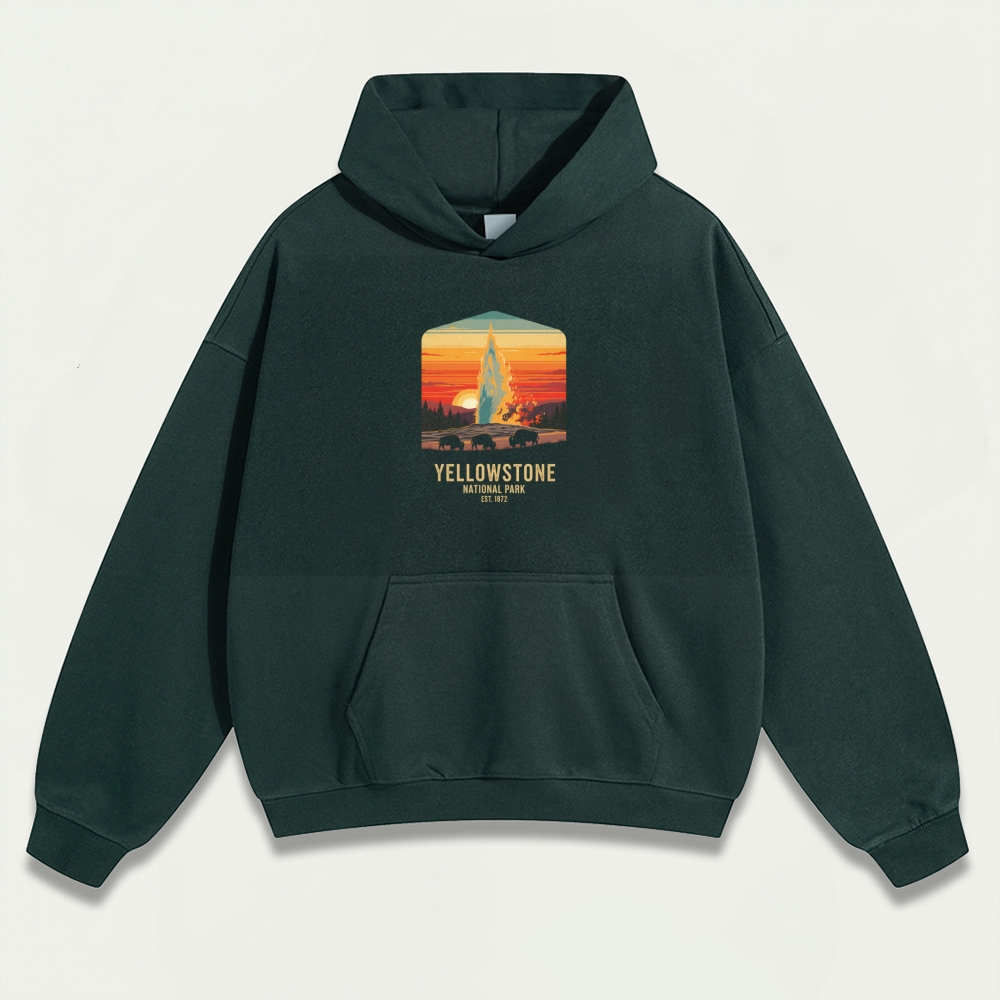 Yellowstone National Park Heavyweight Trail Hoodie-HikeVista