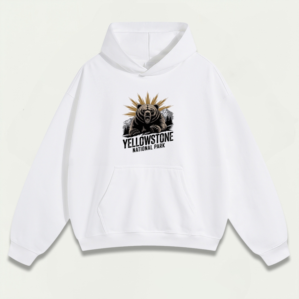 Yellowstone National Park Heavyweight Bear Hoodie-HikeVista
