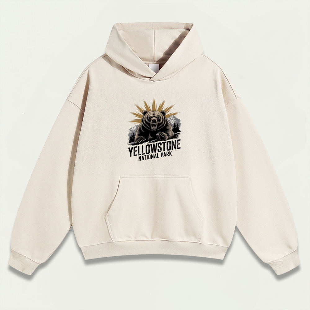 Yellowstone National Park Heavyweight Bear Hoodie-HikeVista