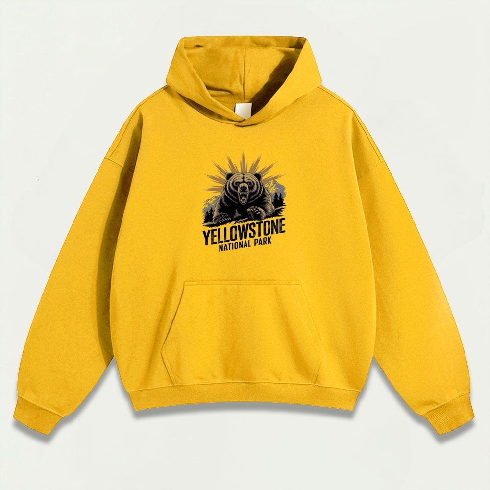 Yellowstone National Park Heavyweight Bear Hoodie-HikeVista