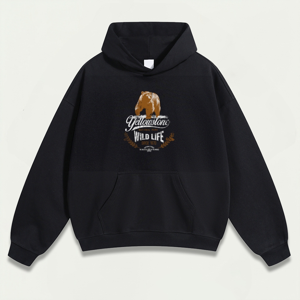 Yellowstone National Park Heavyweight Bear Hoodie-HikeVista