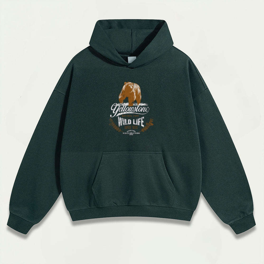 Yellowstone National Park Heavyweight Bear Hoodie-HikeVista