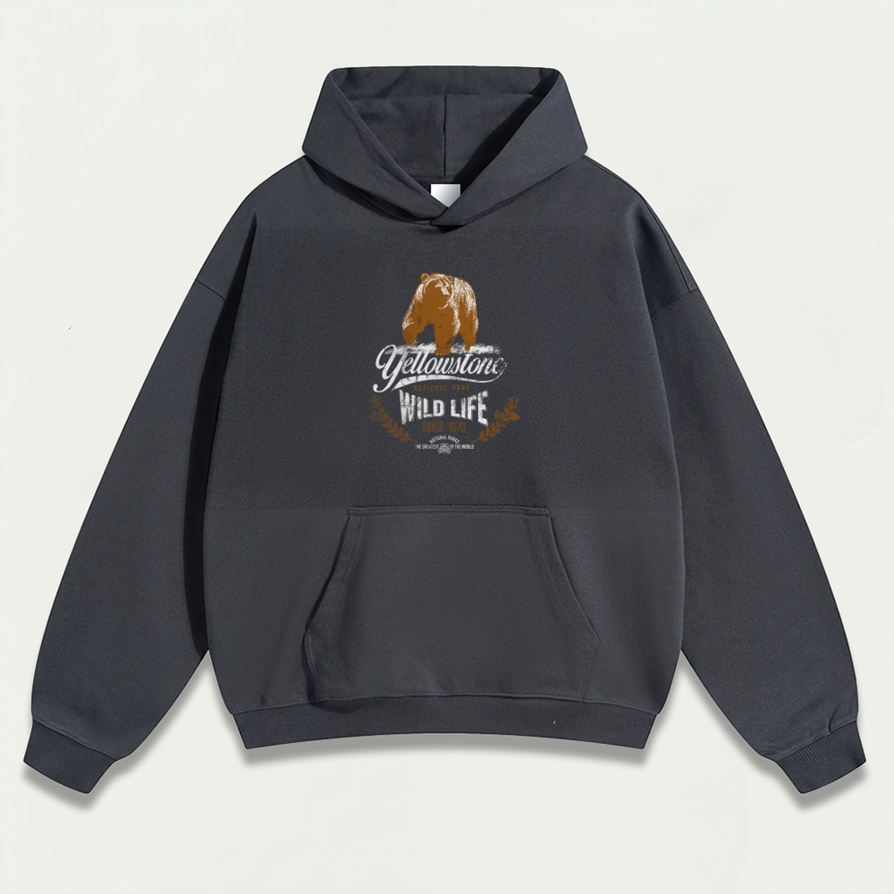 Yellowstone National Park Heavyweight Bear Hoodie-HikeVista