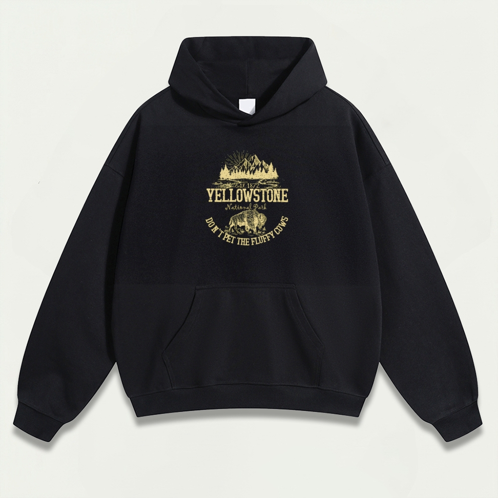 Yellowstone National Park Heavyweight Bison Hoodie-HikeVista