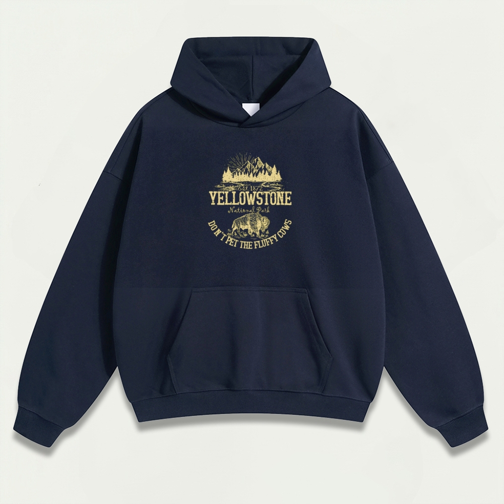Yellowstone National Park Heavyweight Bison Hoodie-HikeVista