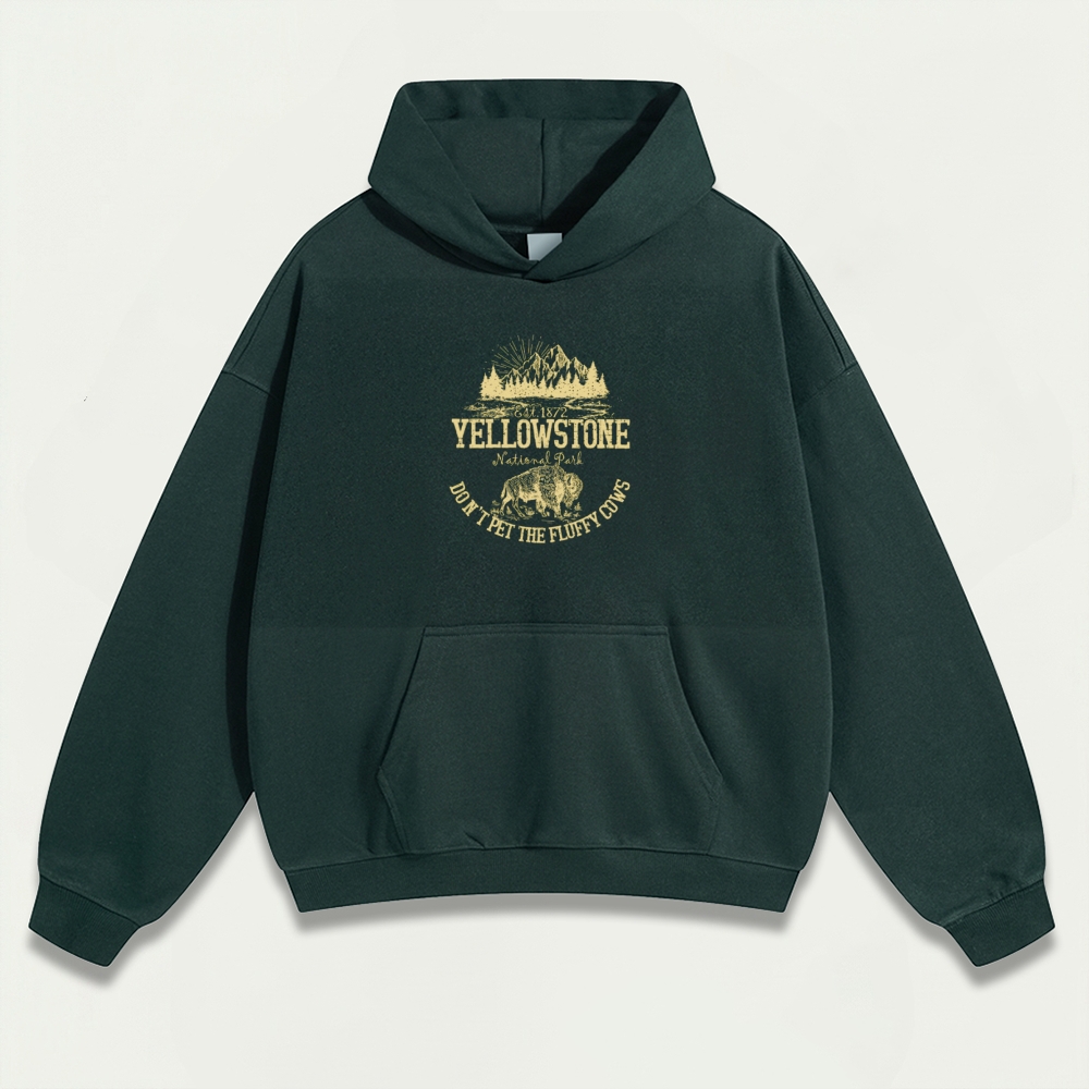 Yellowstone National Park Heavyweight Bison Hoodie-HikeVista