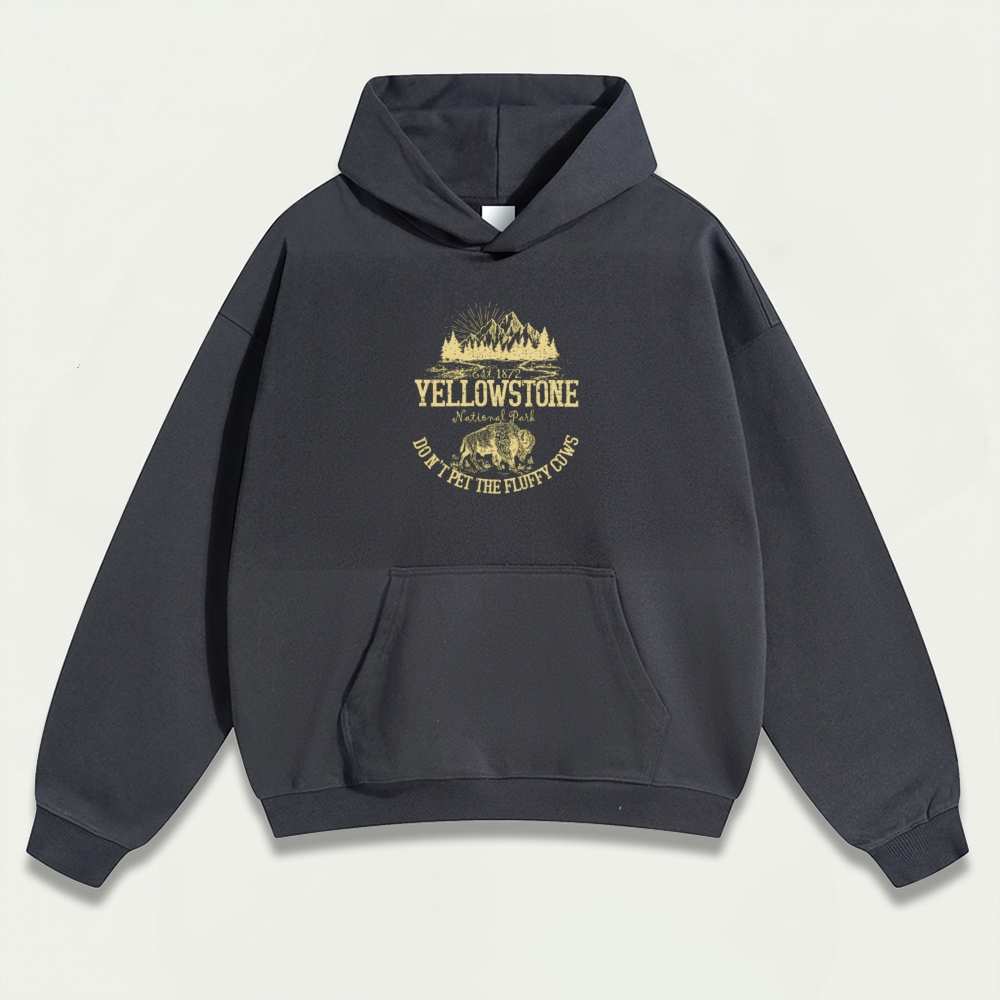 Yellowstone National Park Heavyweight Bison Hoodie-HikeVista