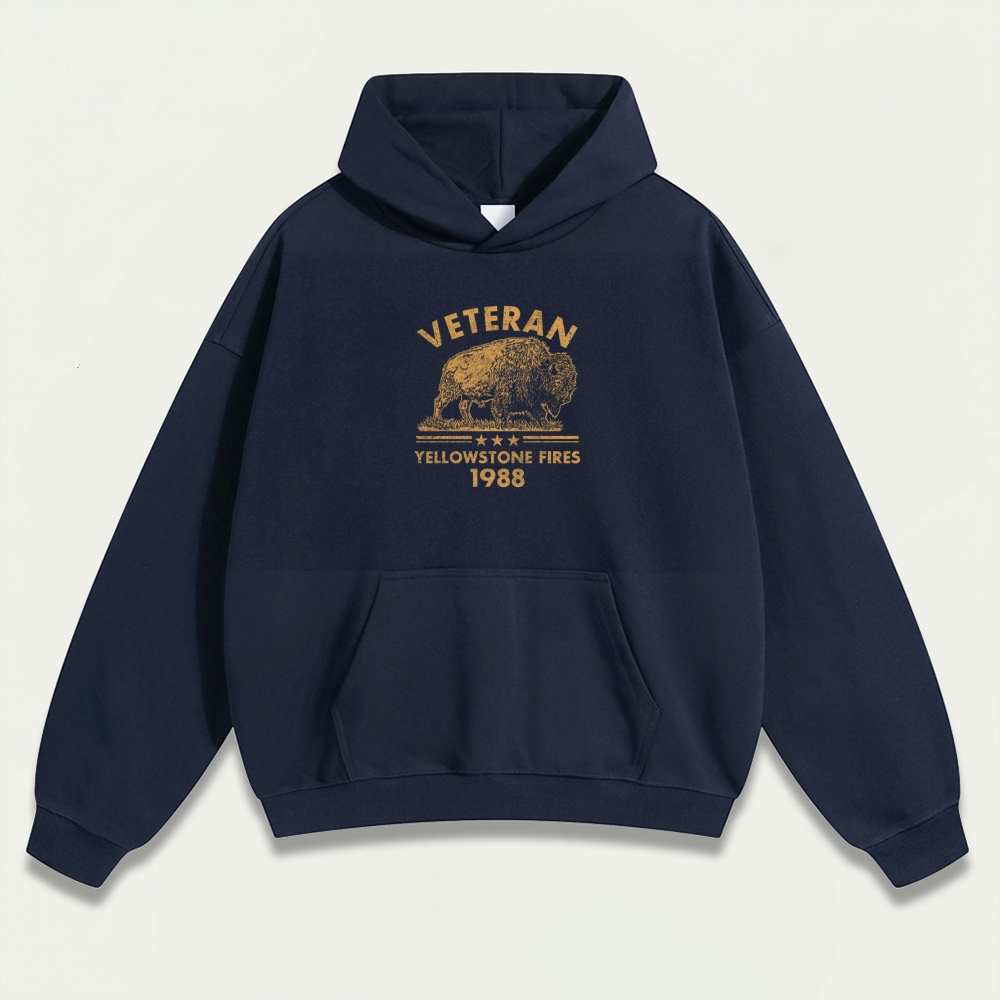 Yellowstone National Park Heavyweight Bison Hoodie-HikeVista