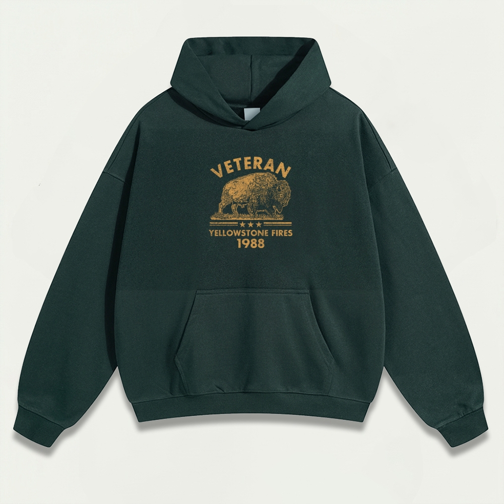 Yellowstone National Park Heavyweight Bison Hoodie-HikeVista