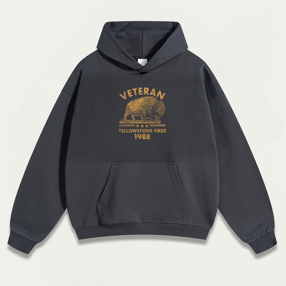 Yellowstone National Park Heavyweight Bison Hoodie-HikeVista
