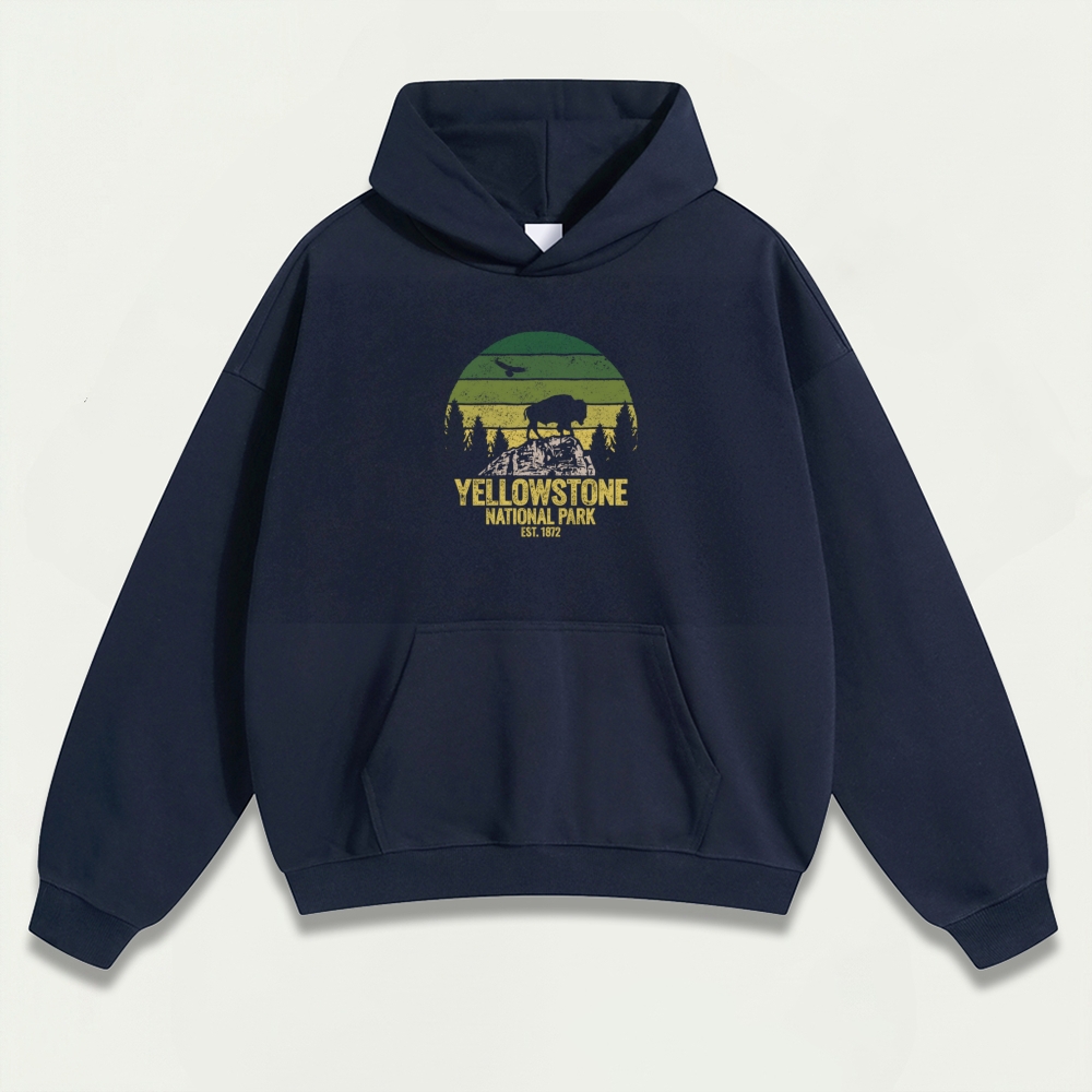 Yellowstone National Park Heavyweight Bison Hoodie-HikeVista