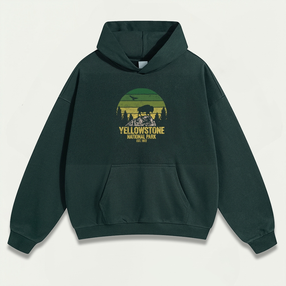 Yellowstone National Park Heavyweight Bison Hoodie-HikeVista