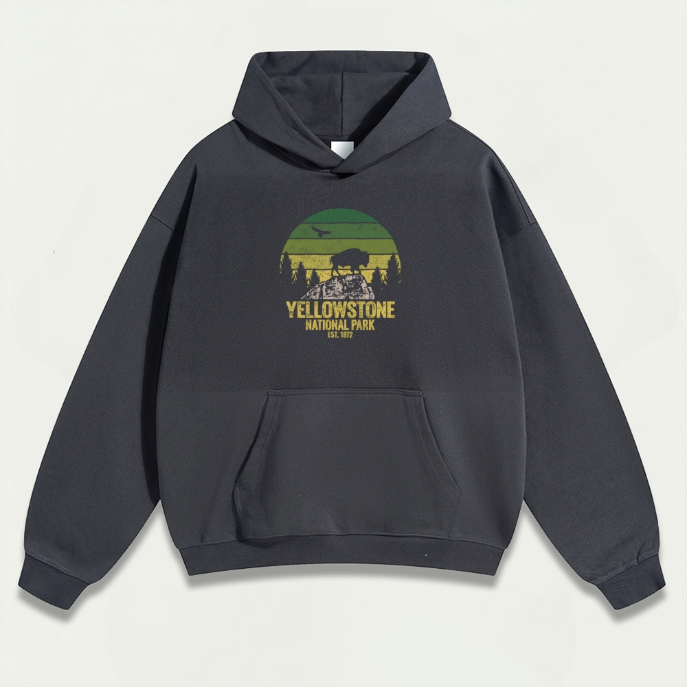 Yellowstone National Park Heavyweight Bison Hoodie-HikeVista