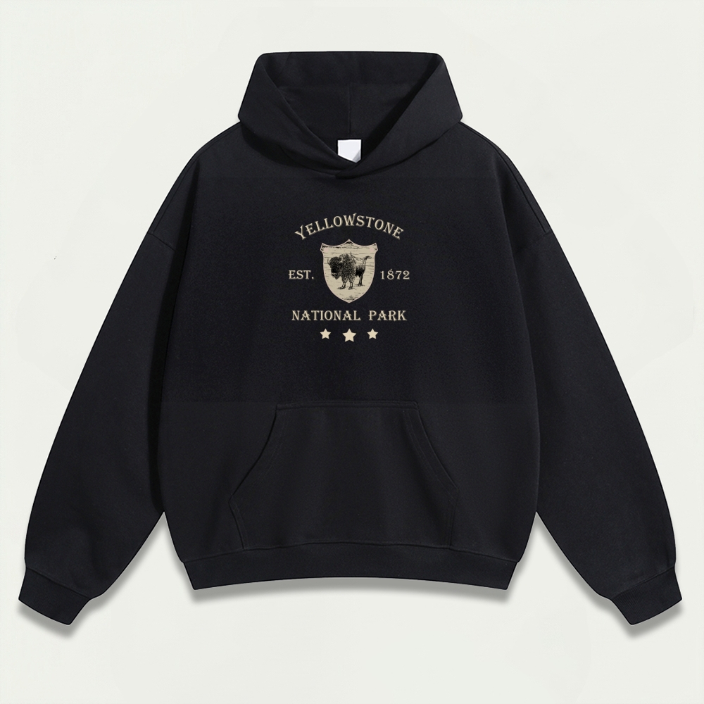 Yellowstone National Park Heavyweight Bison Hoodie-HikeVista