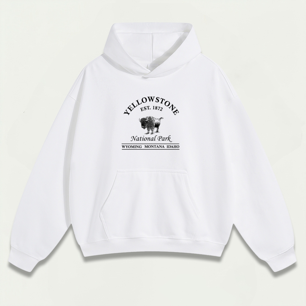 Yellowstone National Park Heavyweight Bison Hoodie-HikeVista